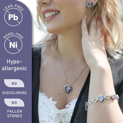 Leafael Birthstone Heart Choker Necklace for Women | Birthstone Necklace White Crystal | Allergy-Free Aesthetic Necklace with Gift Box Included